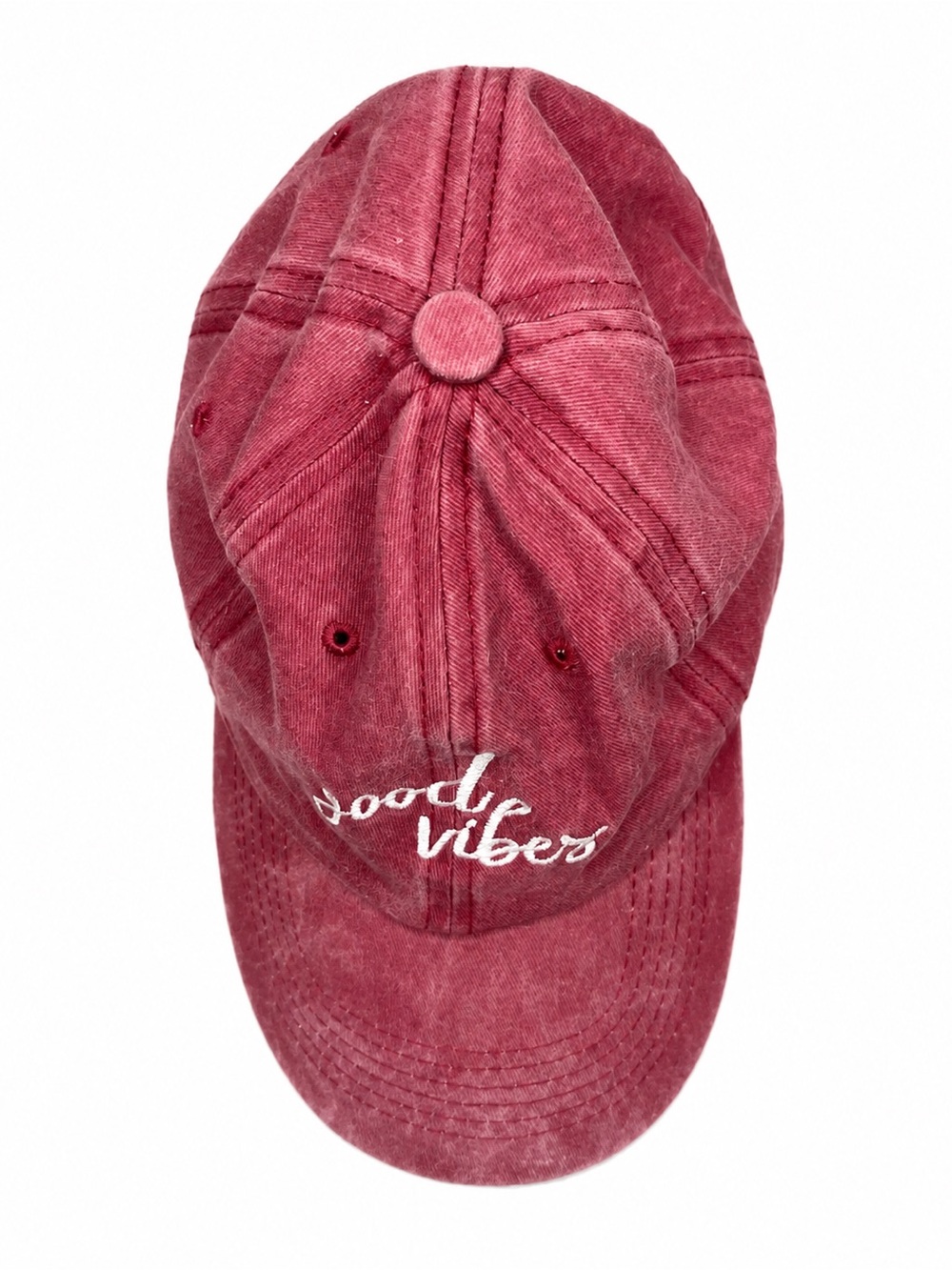 Rue21 Pink Washed Baseball Cap "Good Vibes"